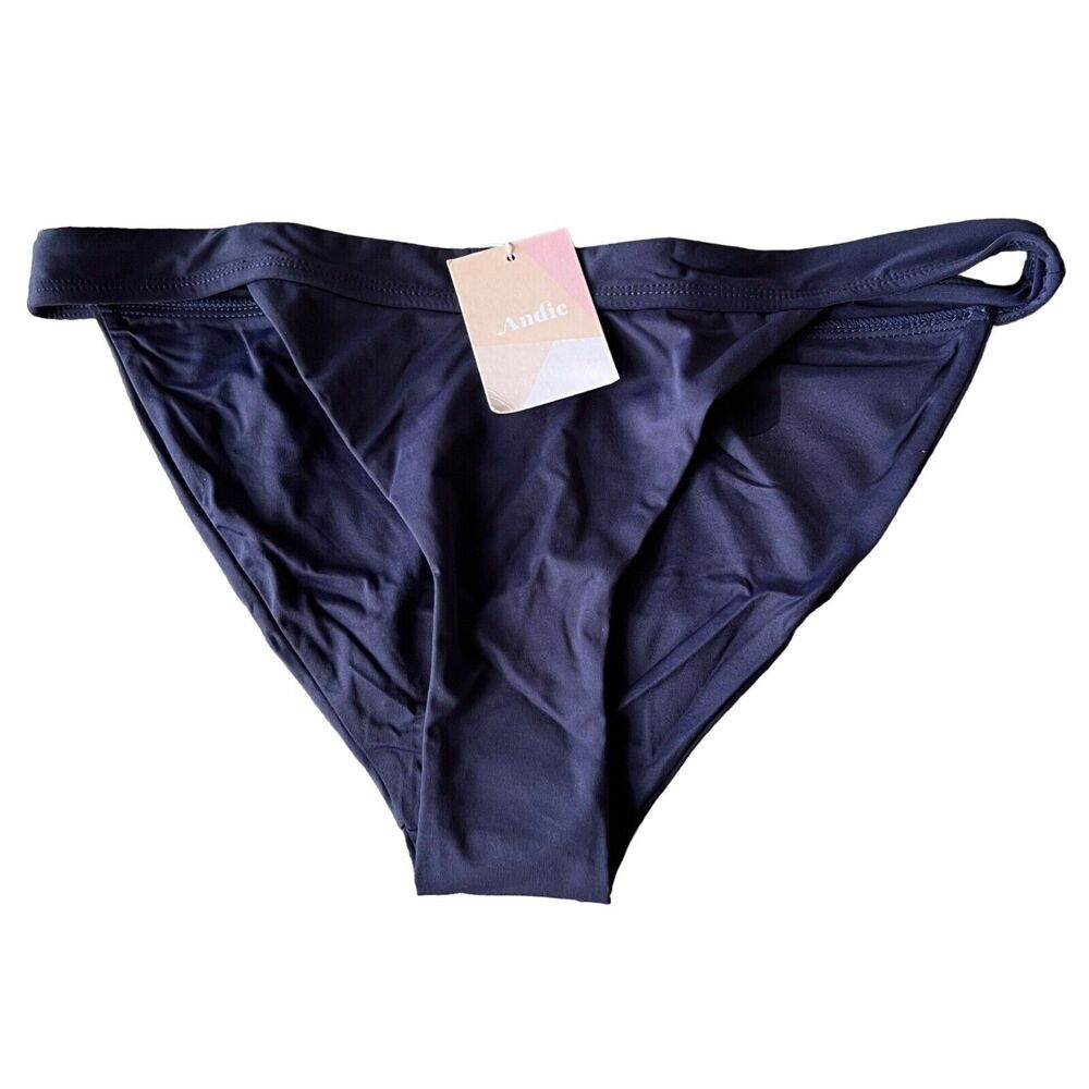 Andie Banded Cheeky Swim Bottom Womens XL Blue High Leg Cut‎ Beach Travel NEW